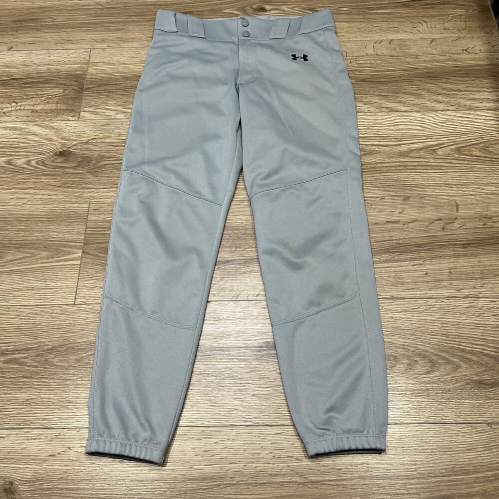 Under Armour Youth XL Gray Baseball Pants HeatGear Loose Fit